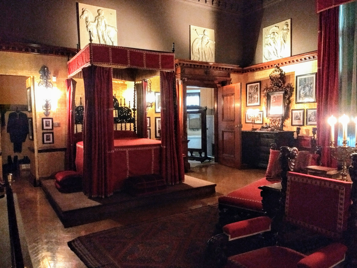 George Vanderbilt's bedroom-closet on left, bath on right